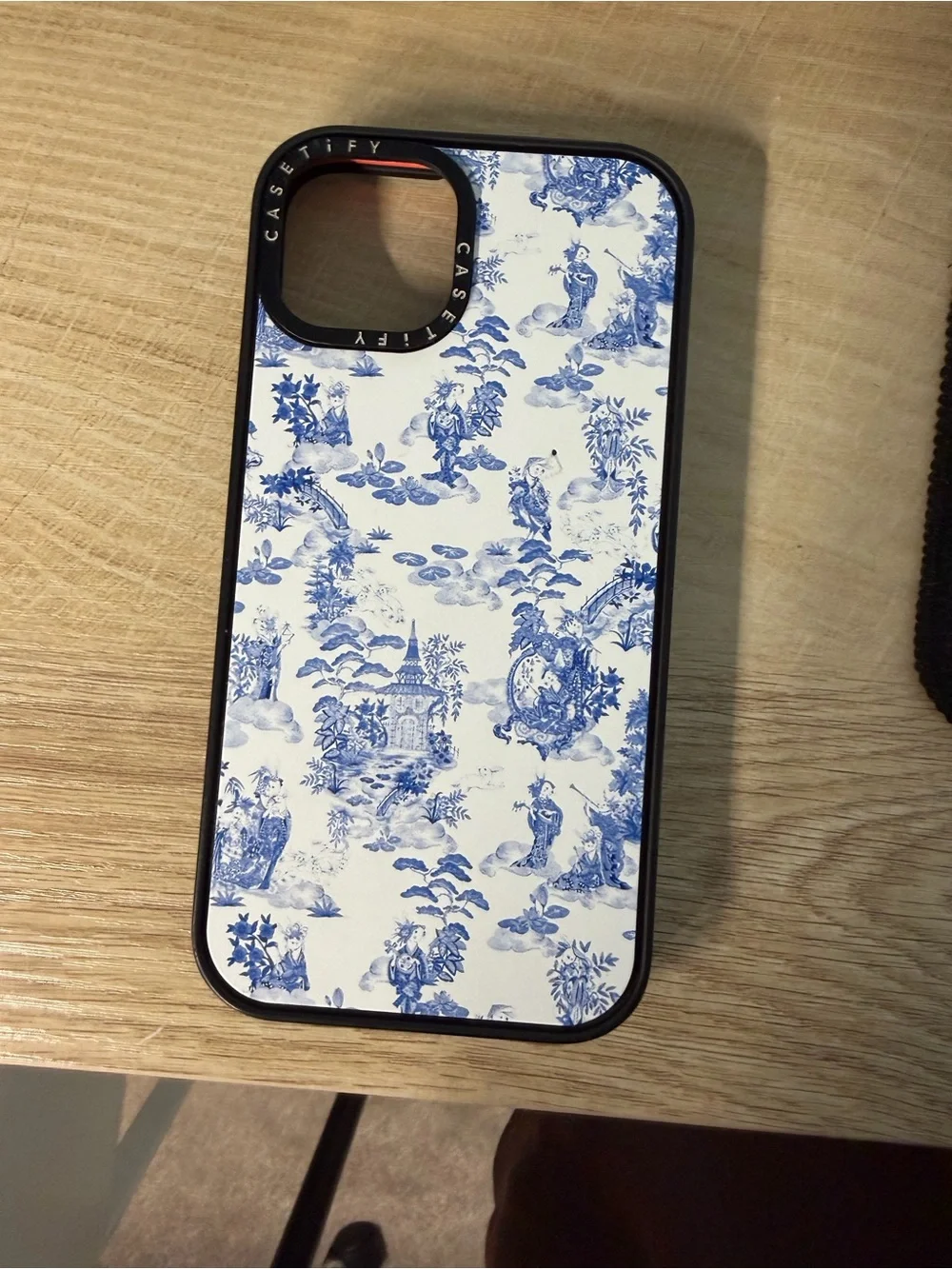 Casetify Blue & White Toile iPhone 14 Case with Black Bumper